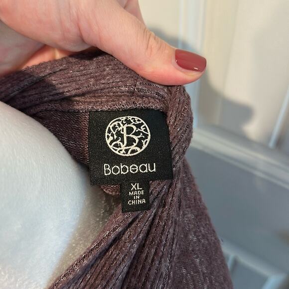 Bobeau XL Jemmy Heathered Purple Brushed Open Front Drape Cardigan Sweater - Picture 7 of 12